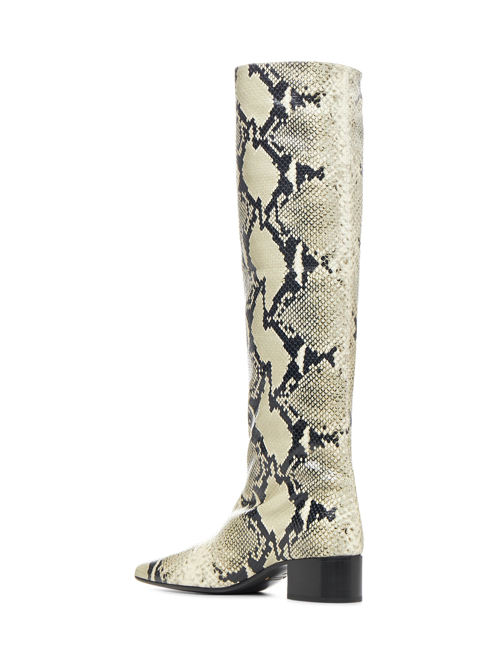 Beige python embossed leather Andee boots - 3