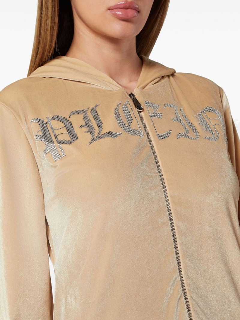 Gothic Plein velour hoodie 5