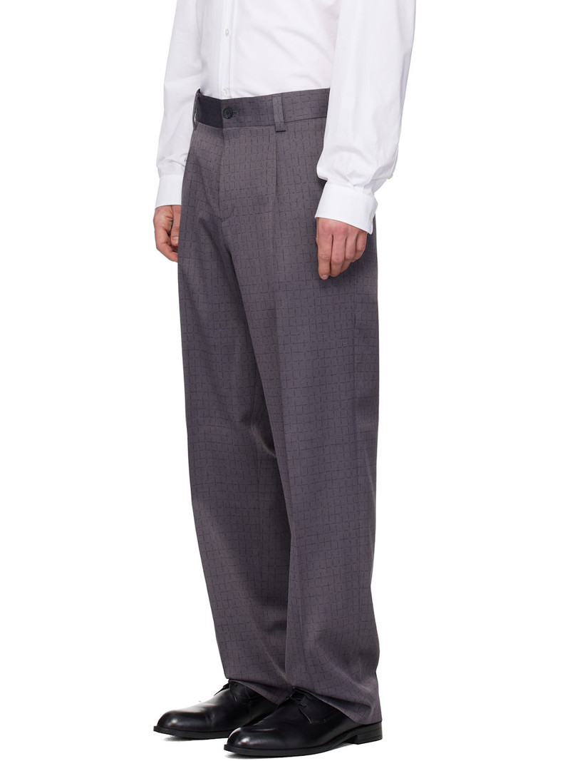 HUGO Gray Checked Modern-Fit Trousers outlook
