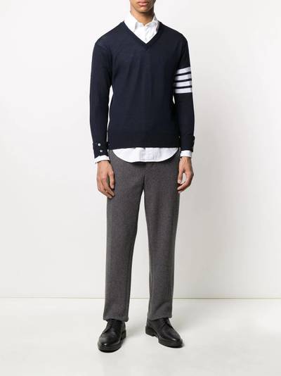 Thom Browne fine merino wool V-neck jumper outlook