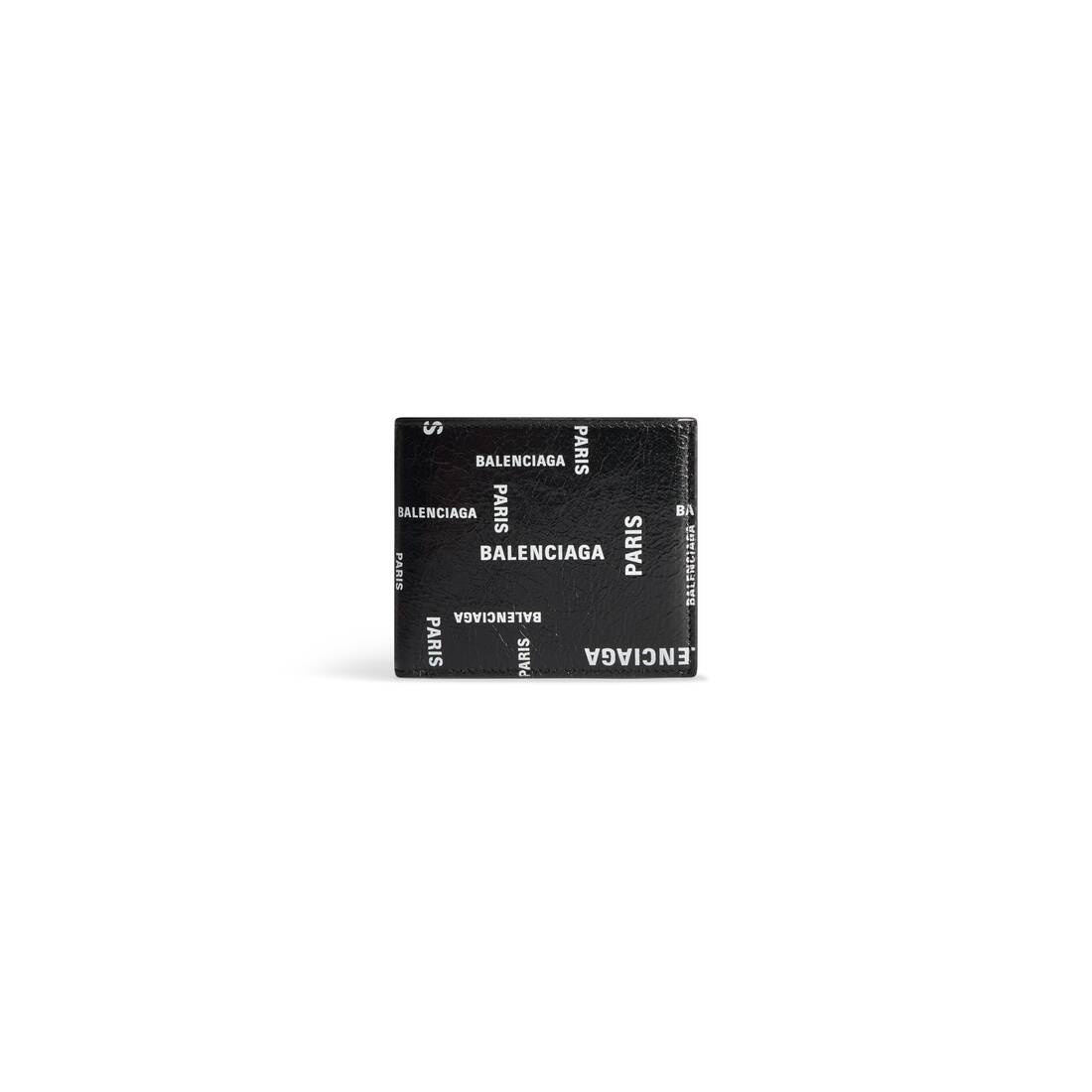 Men's Cash Square Folded Wallet Bal Paris Allover  in Black - 1