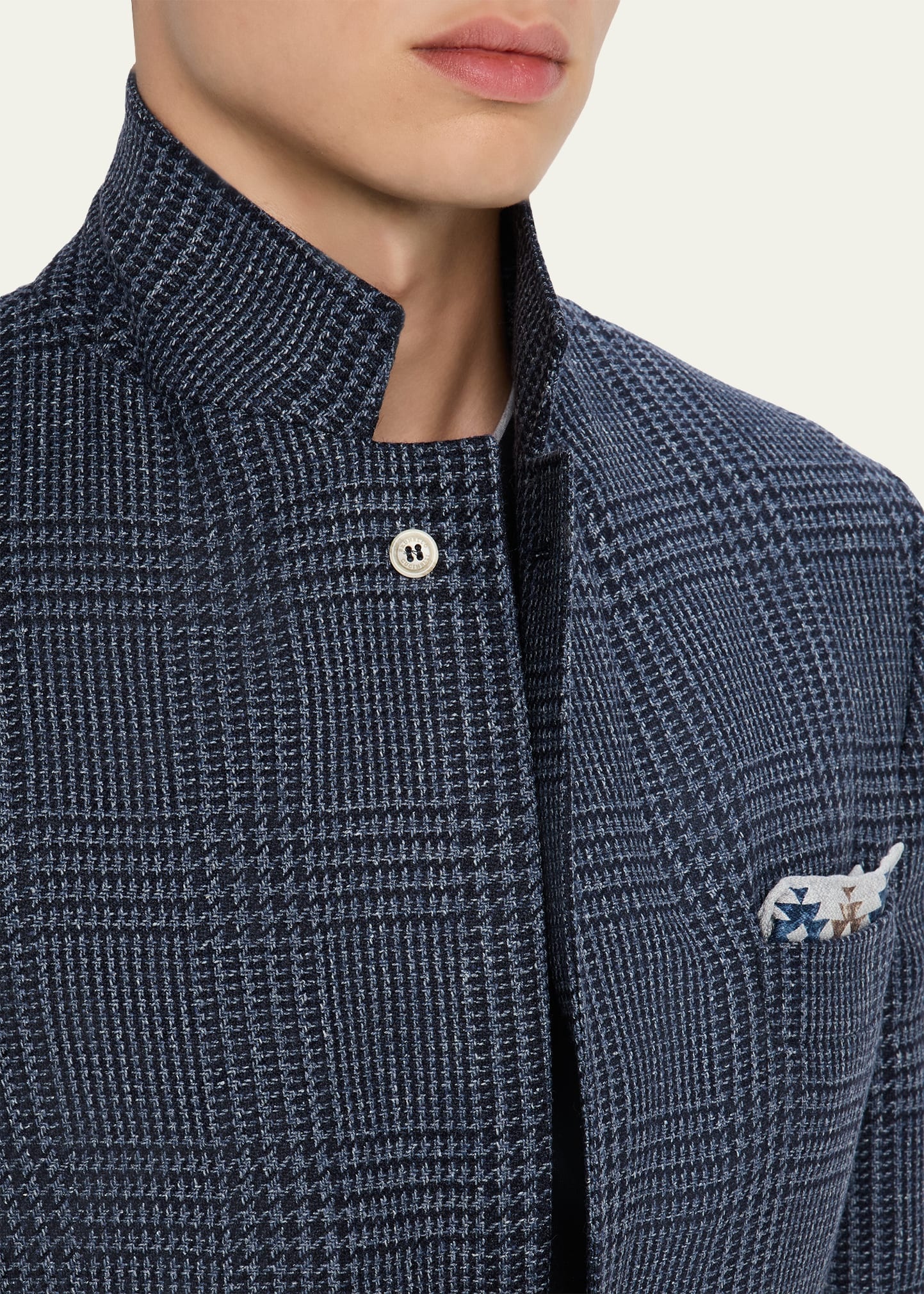 Men's Alpaca Wool and Silk Plaid Sport Coat - 5