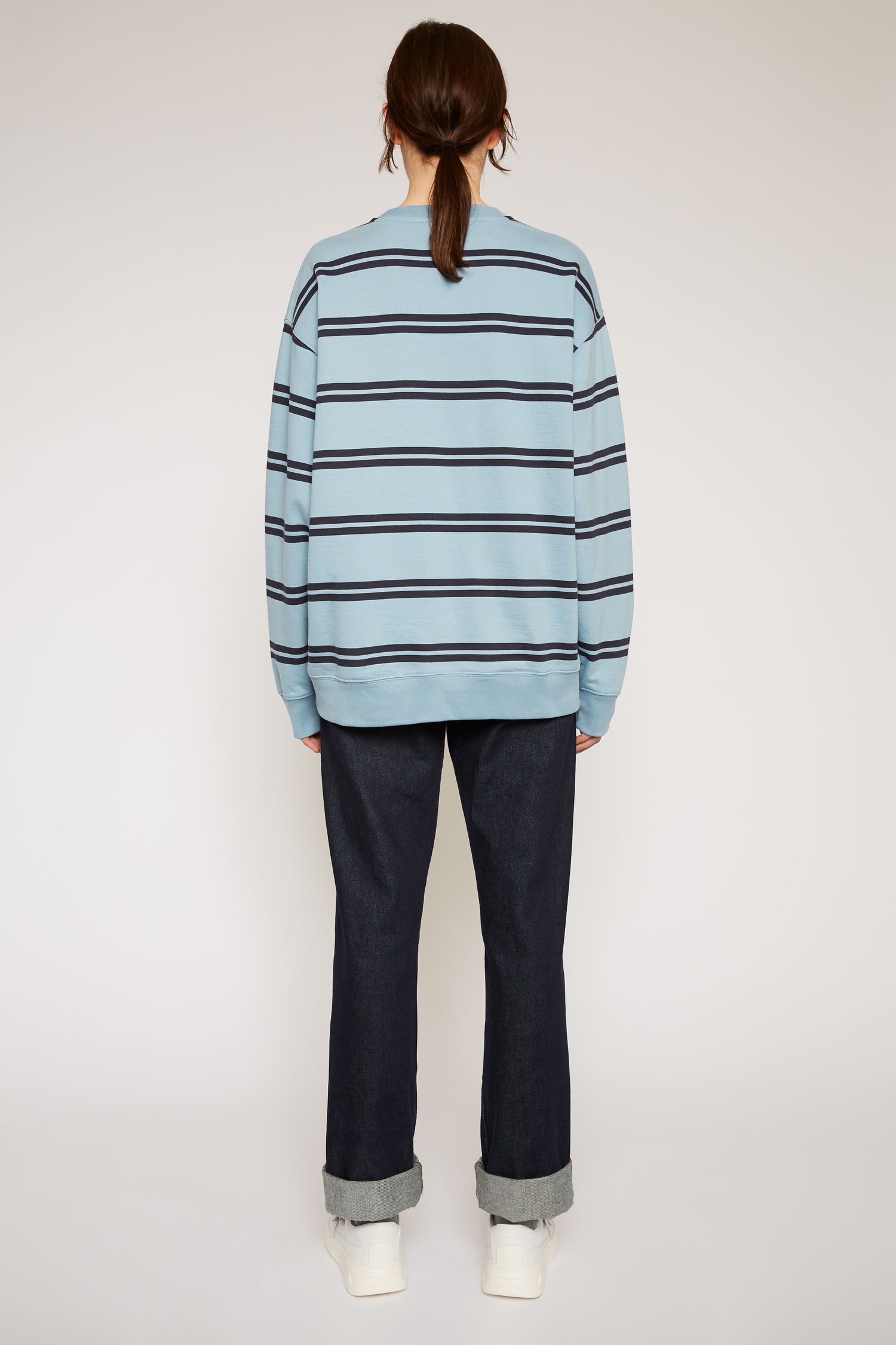 Oversized stripe sweatshirt mineral blue - 5