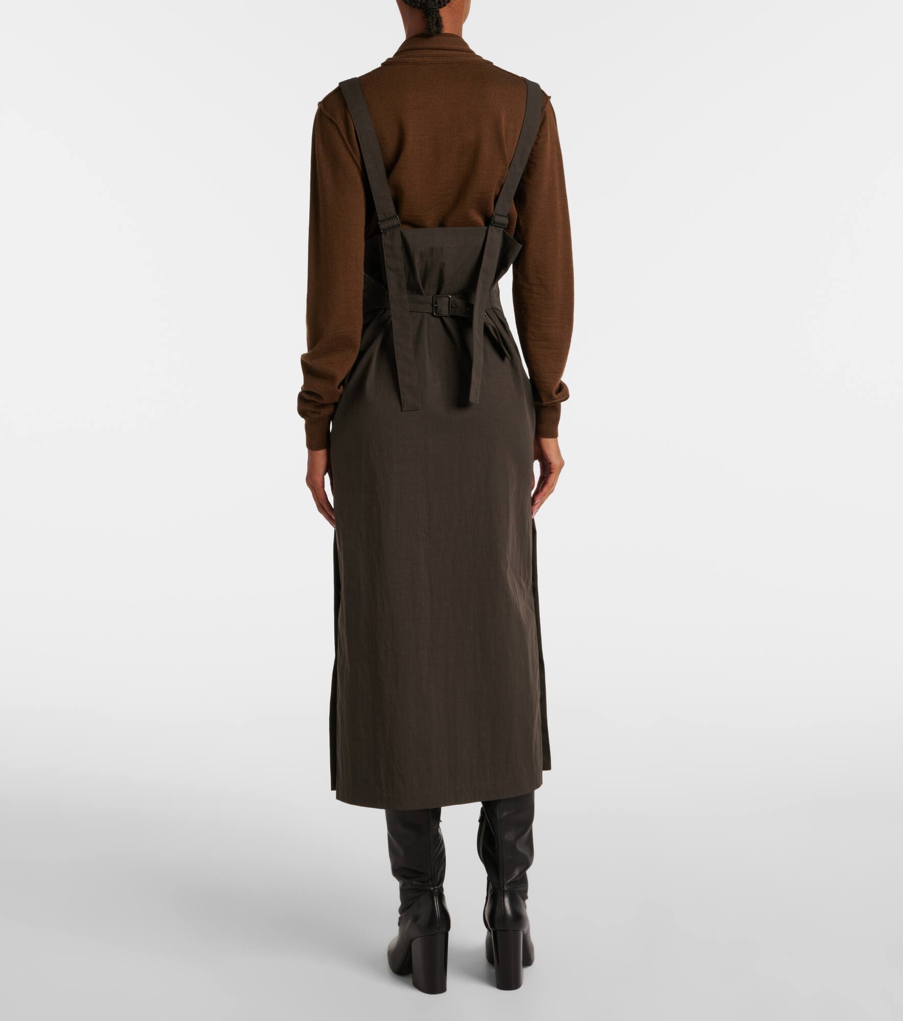 Cotton-blend midi skirt - 3