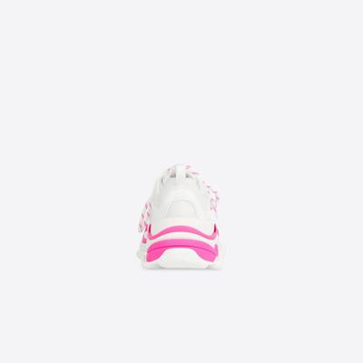 BALENCIAGA Men's Triple S Sneaker in Fluo Pink/white outlook