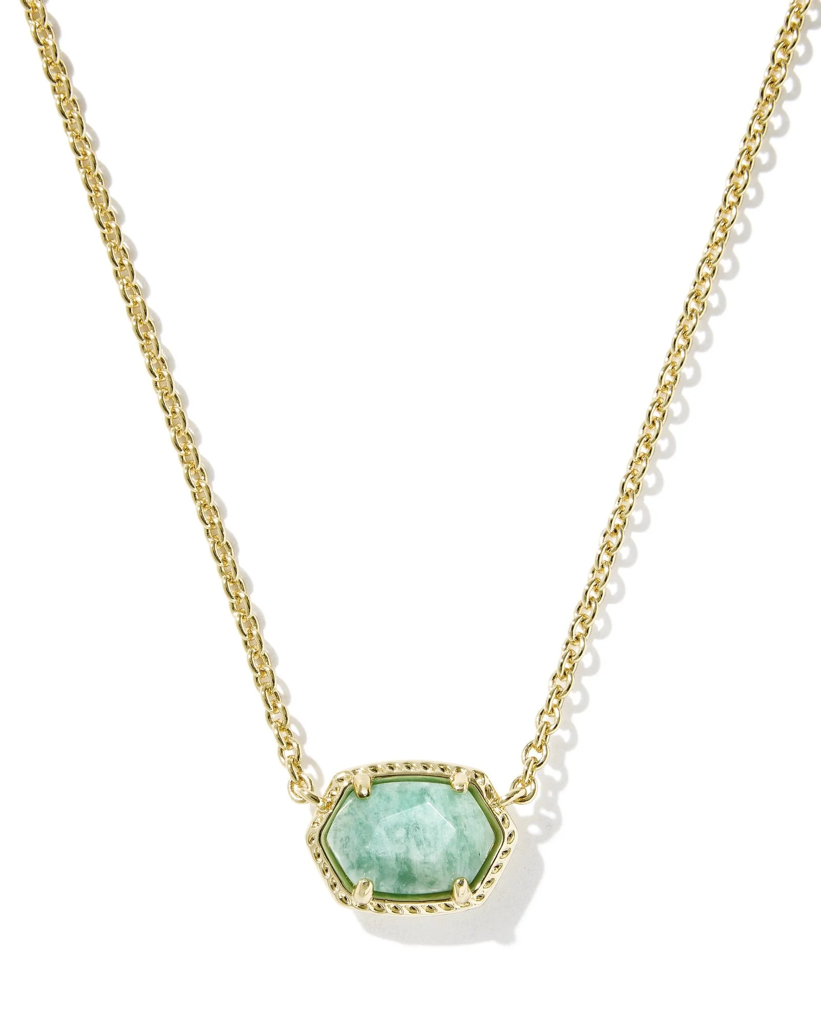 Daphne Gold Frame Short Pendant Necklace - 1