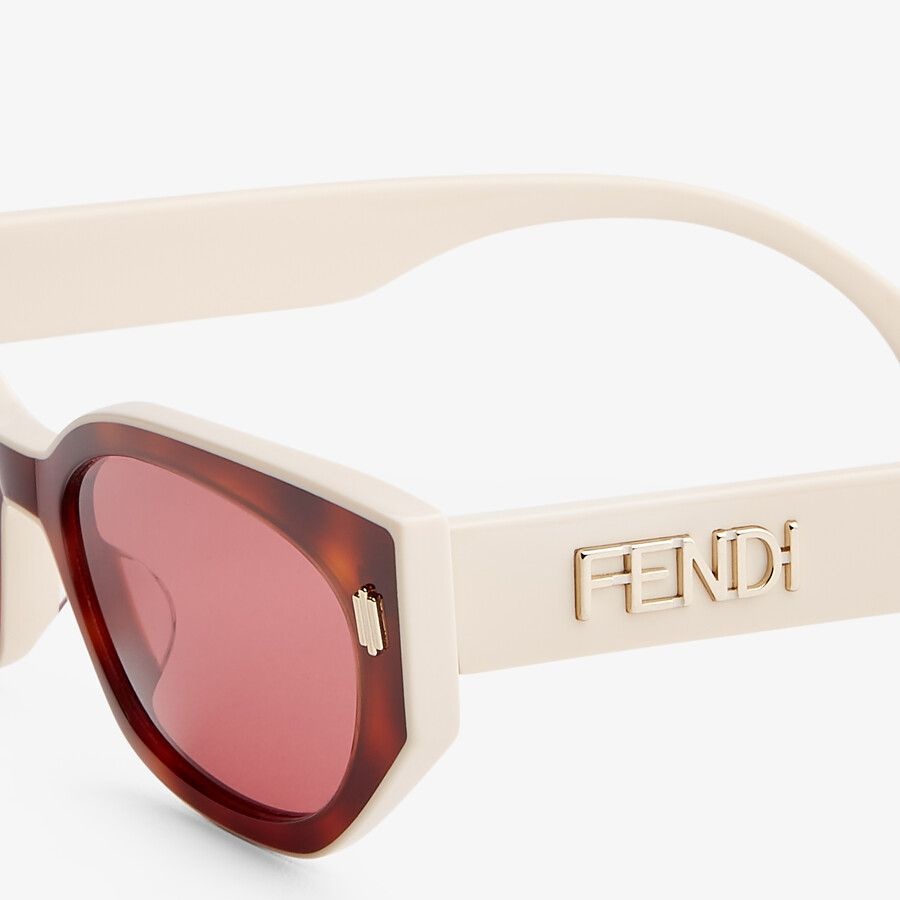 Havana and creamy white acetate sunglasses - 3