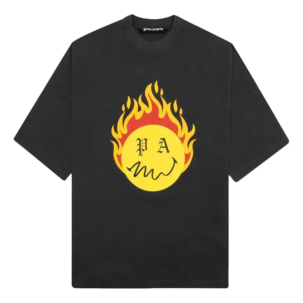 Palm Angels SS21 Burning Head Loose T-Shirt 'Black Yellow' PMAA041R21JER0011018 - 1