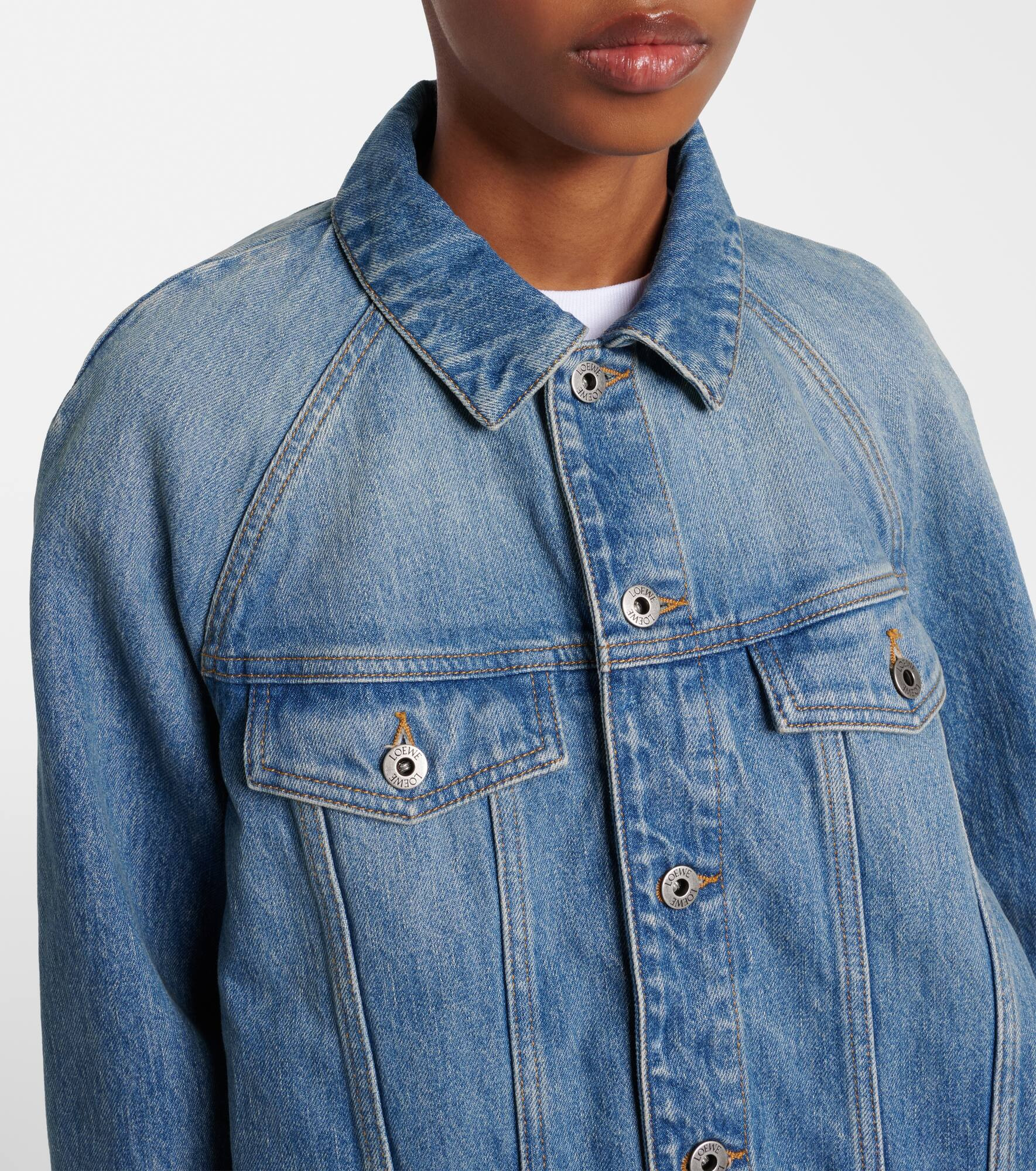 Cropped denim jacket - 4