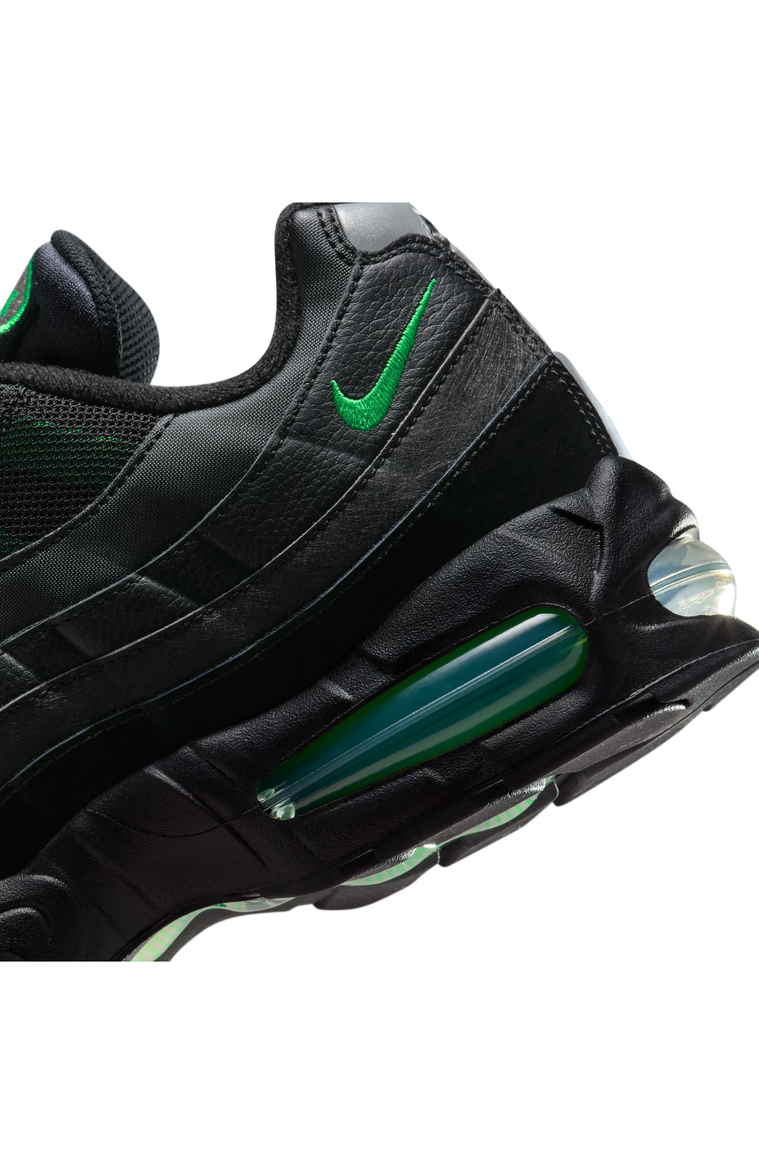 Nike Air Max 95 Sneaker in Black/Green Shock/Pearl Grey at Nordstrom - 9