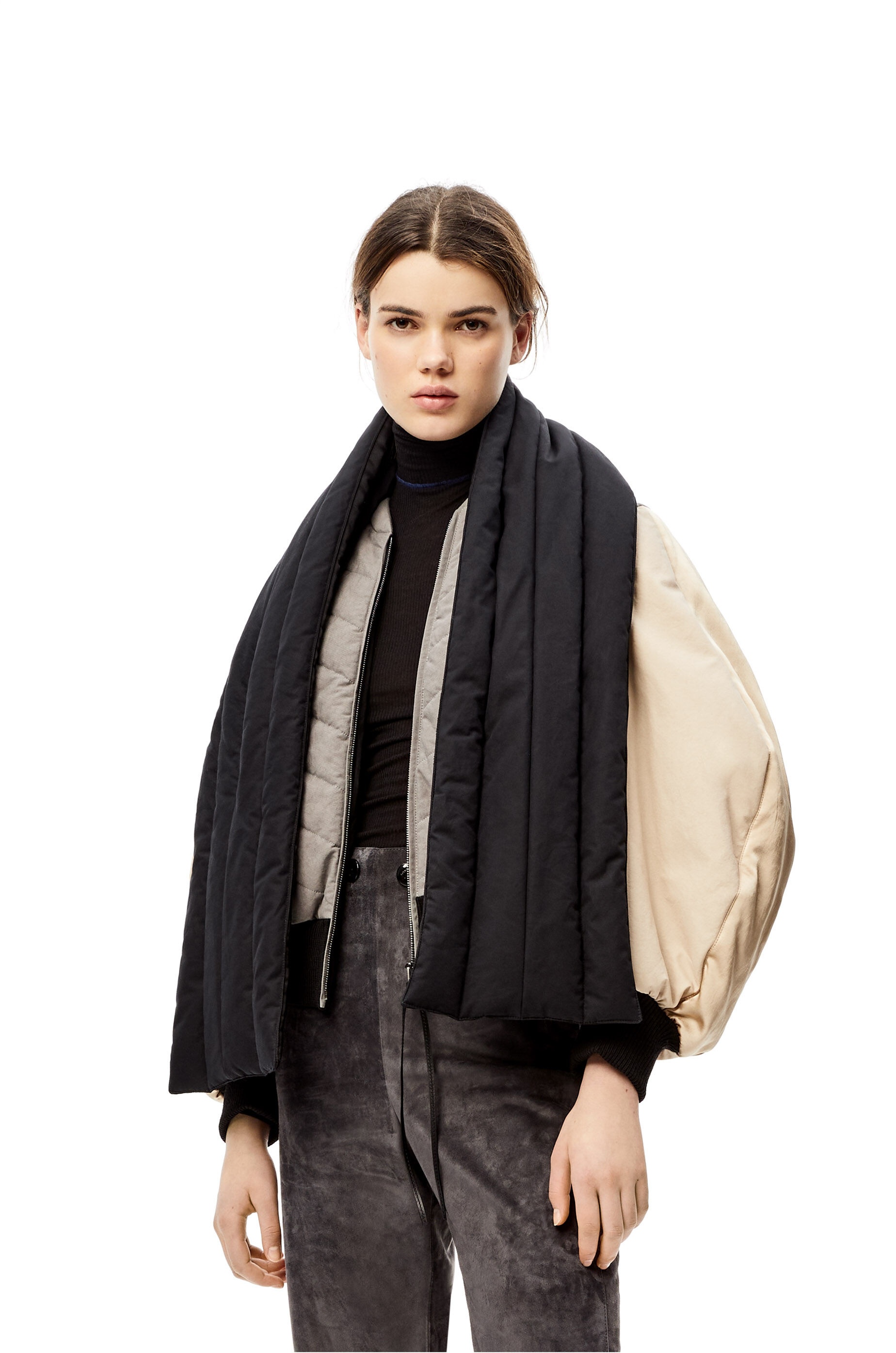 Circular sleeve bomber jacket in cotton - 3