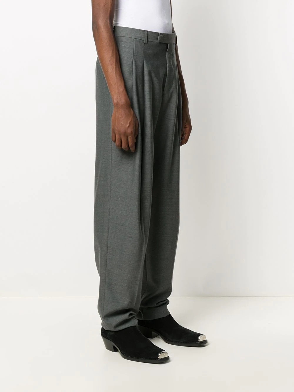 pleated high-waisted trousers - 3