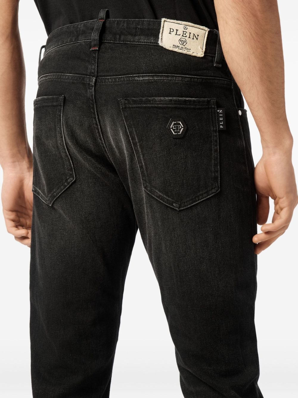 whiskering-effect jeans - 4