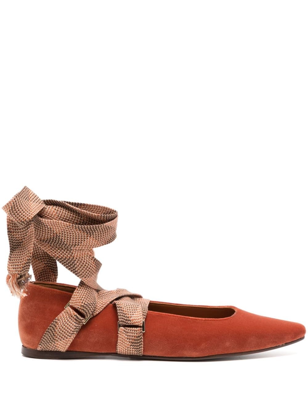 Arlo velvet ballerina shoes - 1