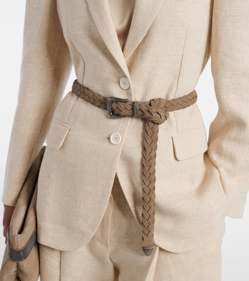 Brunello Cucinelli Braided suede belt outlook