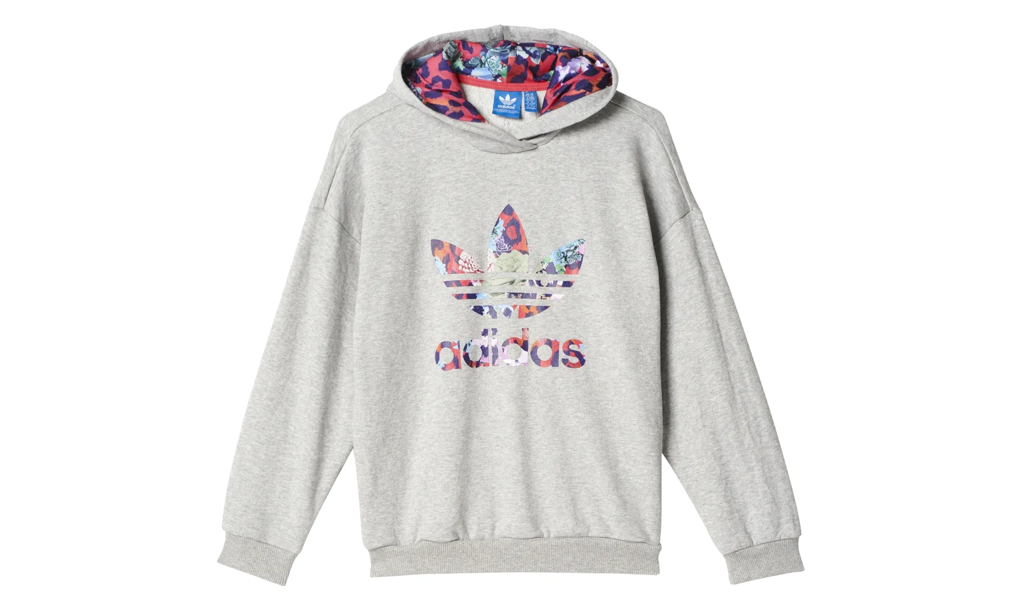 Originals S Rose Hoodie GS "Grey Heather / Multicolor / Fresh Pink" S96103 - 1