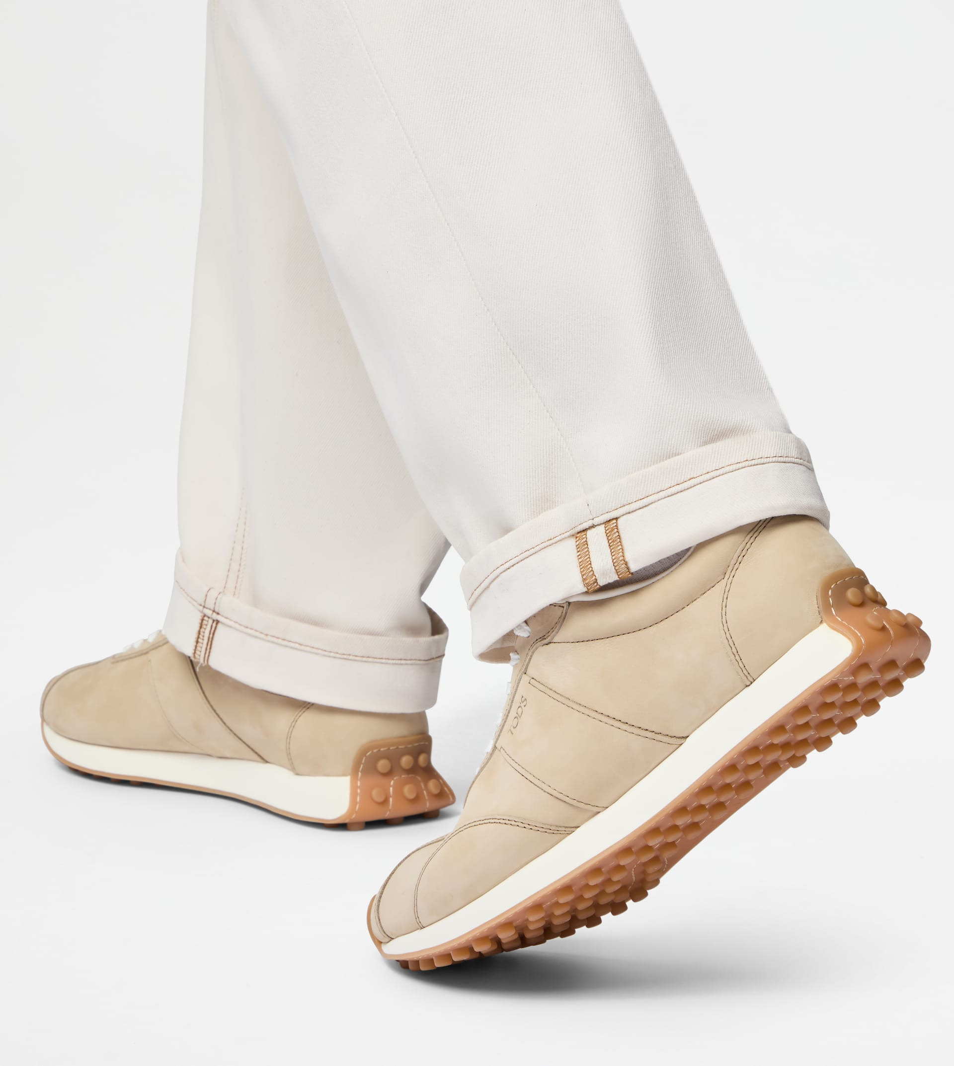 T VINTAGE SNEAKERS IN LEATHER - BEIGE, BROWN, WHITE - 6