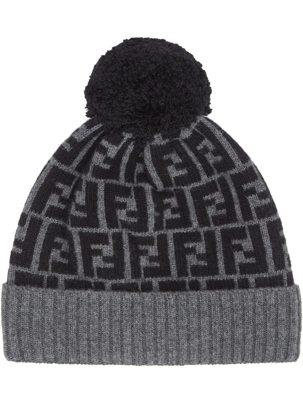 FF pattern pompom beanie - 1