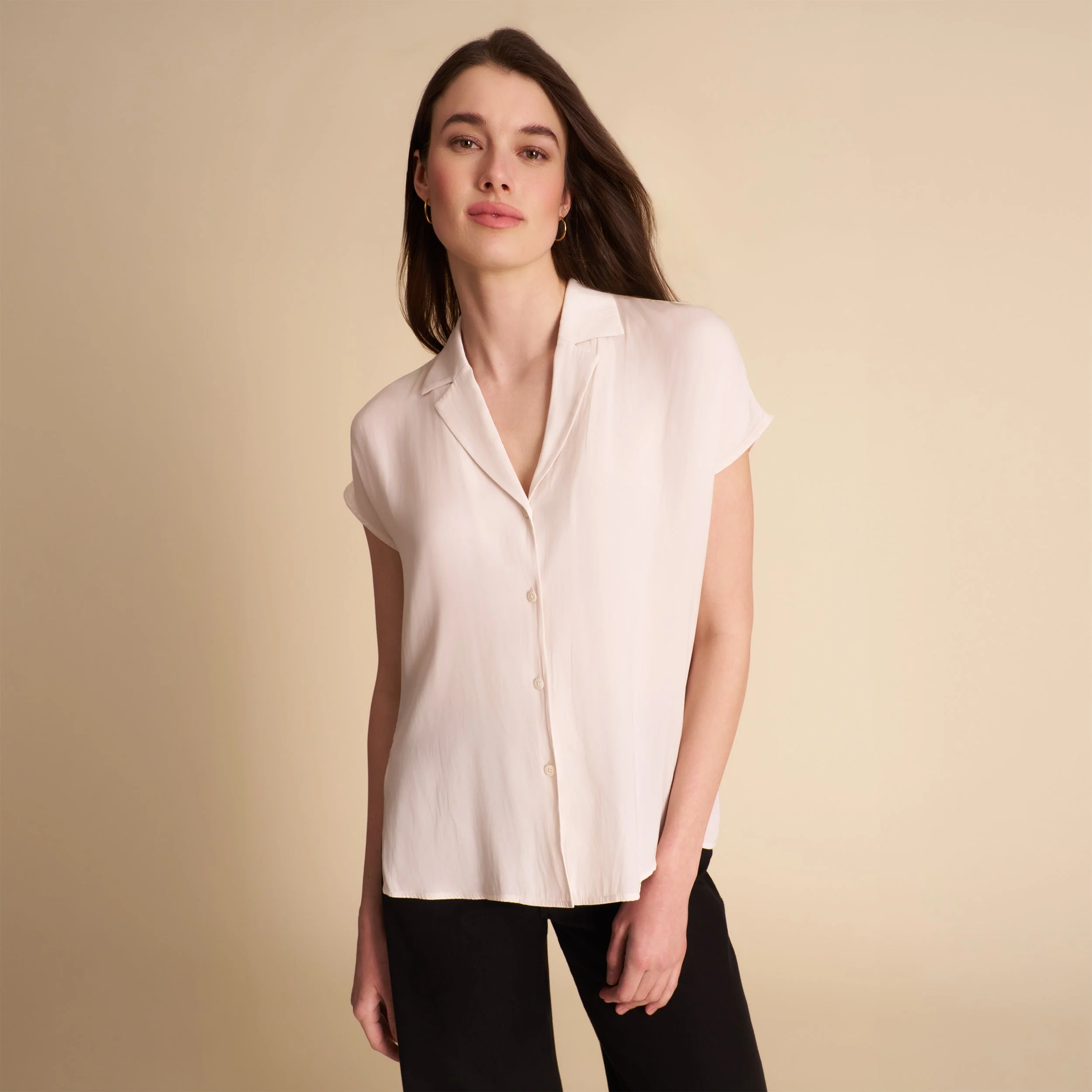 Halia Camp Collar Shirt - Eco Drape - 1