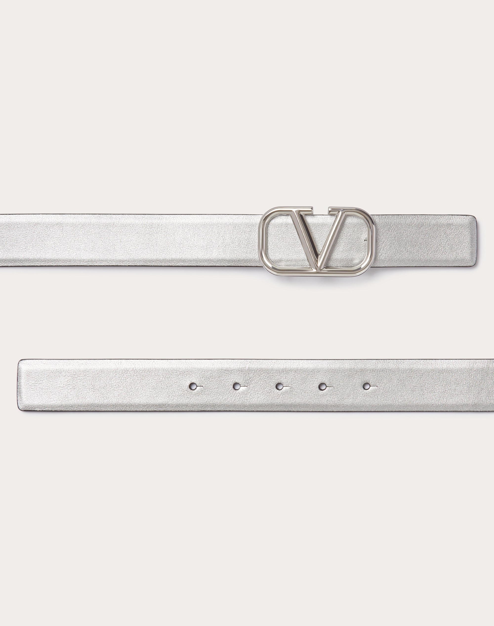 VLOGO SIGNATURE REVERSIBLE BELT IN METALLIC AND SHINY CALFSKIN 30 MM - 3