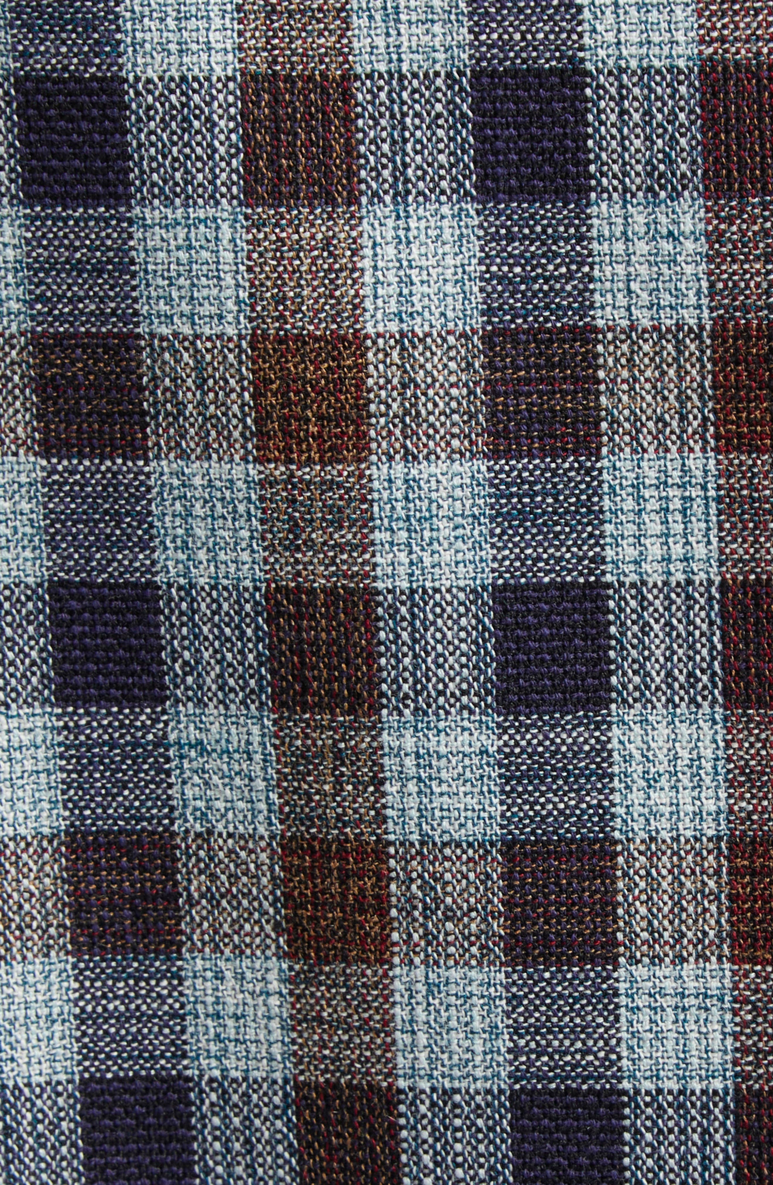 Bottega Veneta Gingham Check Blouson Jacket in Navy/Lake/Maroon at Nordstrom - 6
