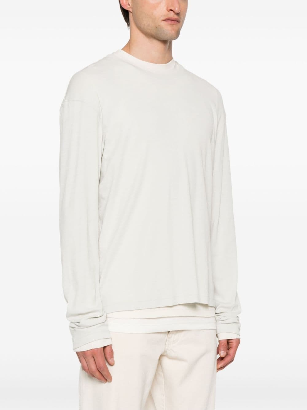 layered cotton T-shirt - 3