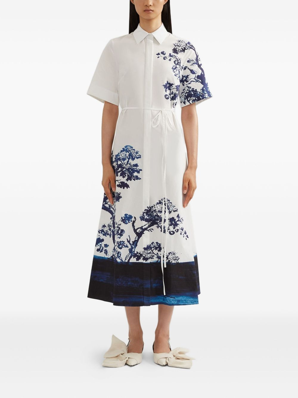 short-sleeve floral-print midi dress - 2