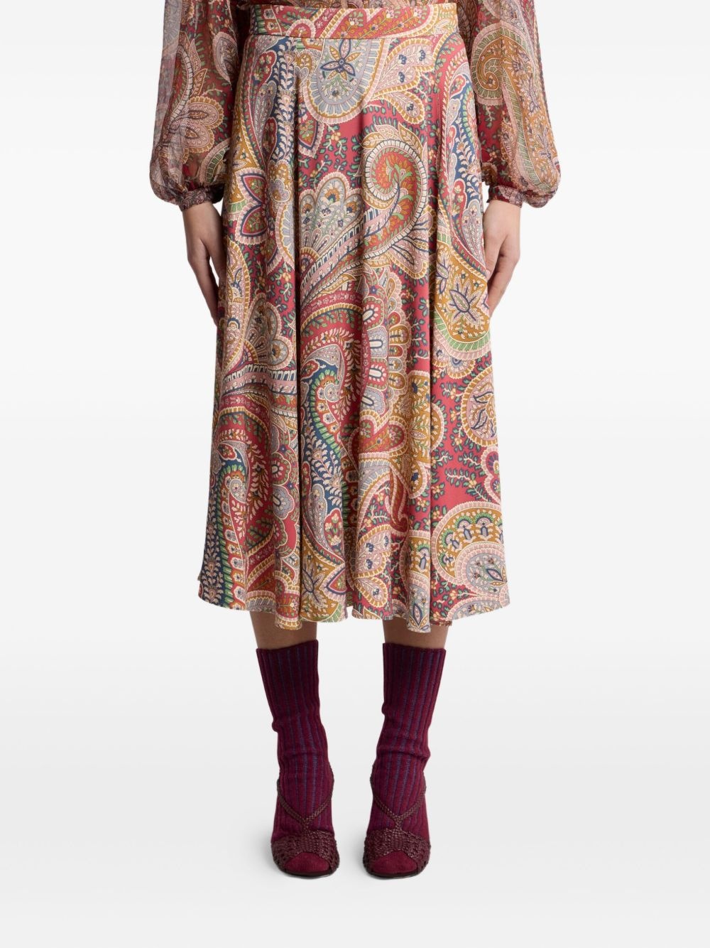 paisley-print midi skirt - 3