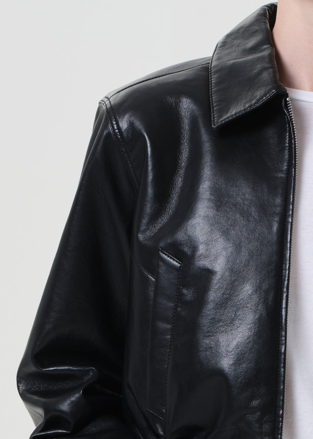 ESSIE RECYCLED LEATHER CROPPED JACKET IN BLACK - 6