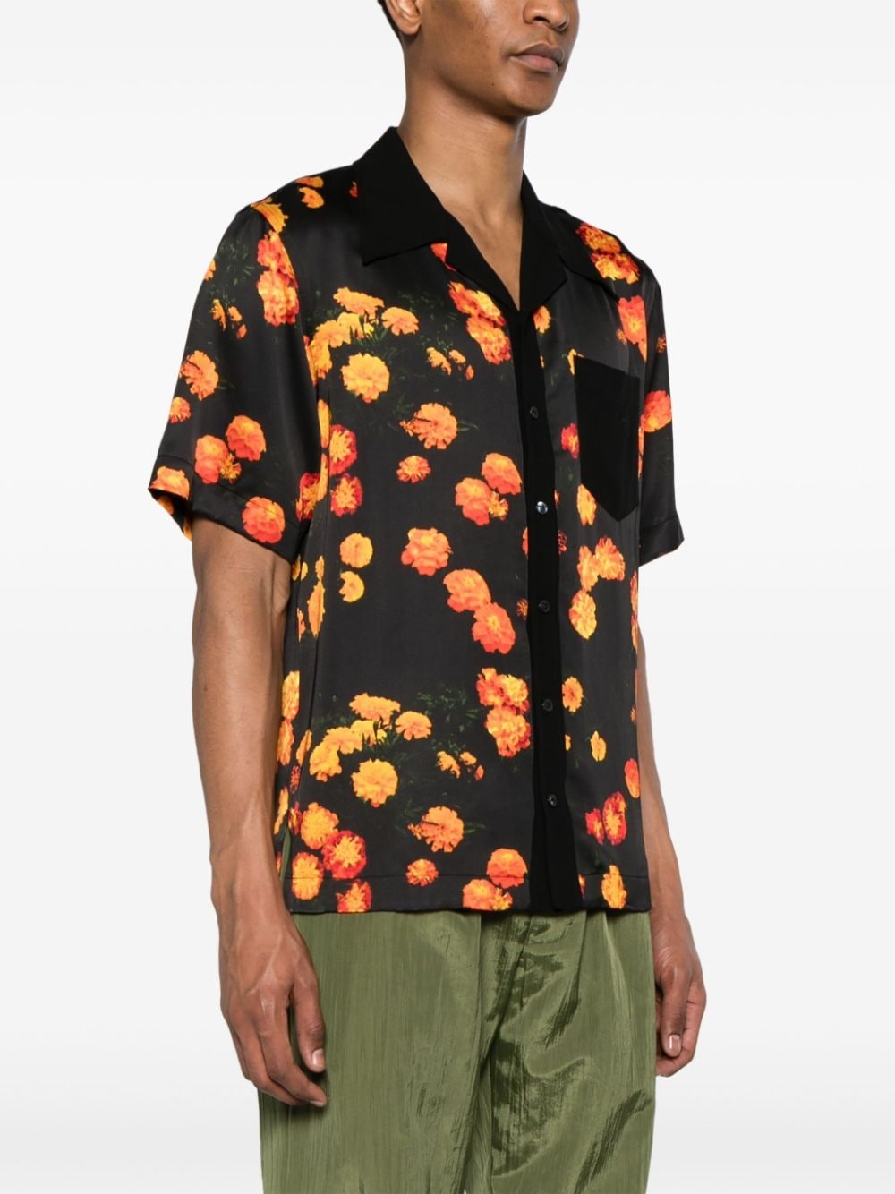 Highlife floral-print satin shirt - 3