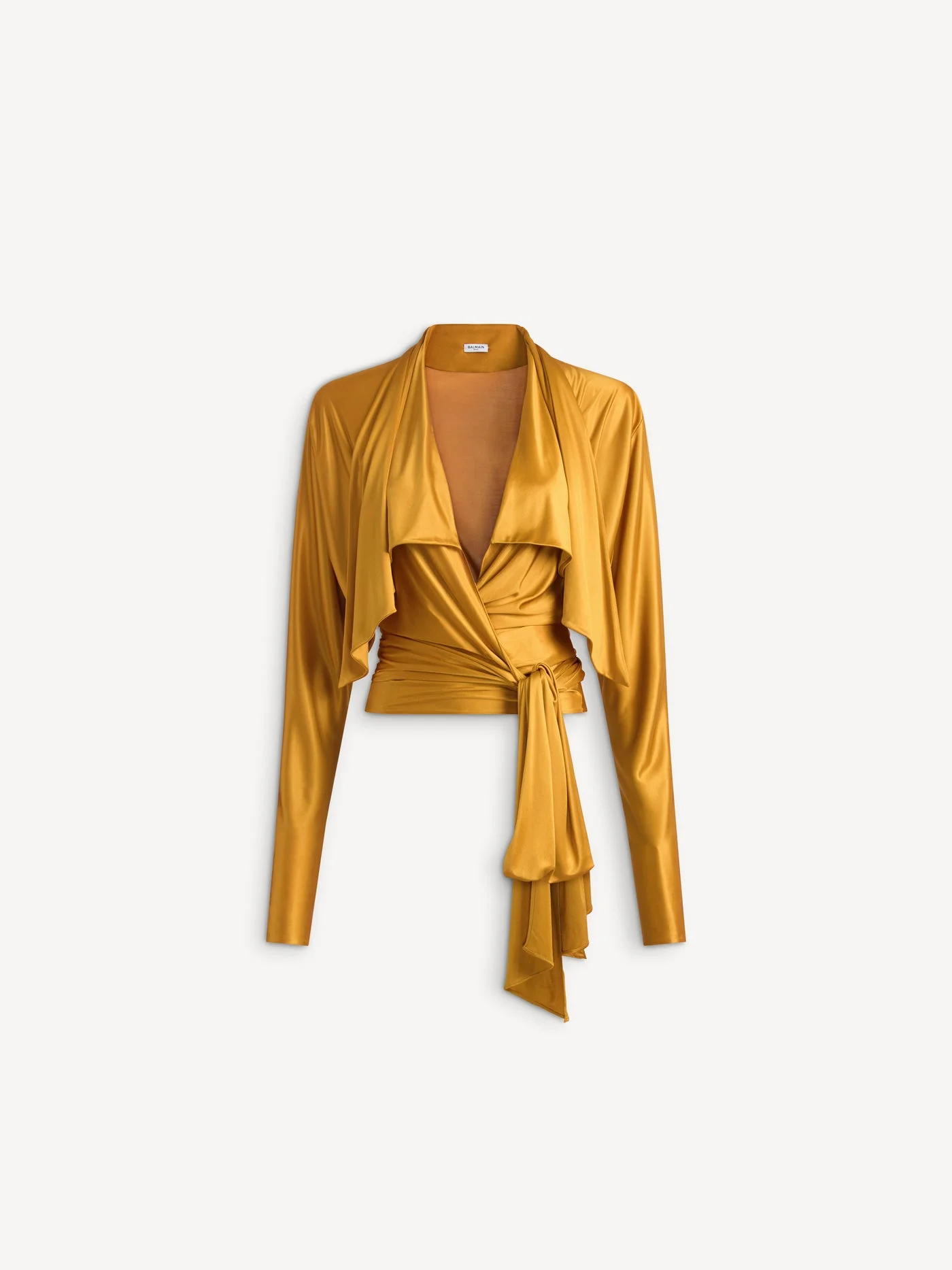 Flowing jersey blouse with tie - 1