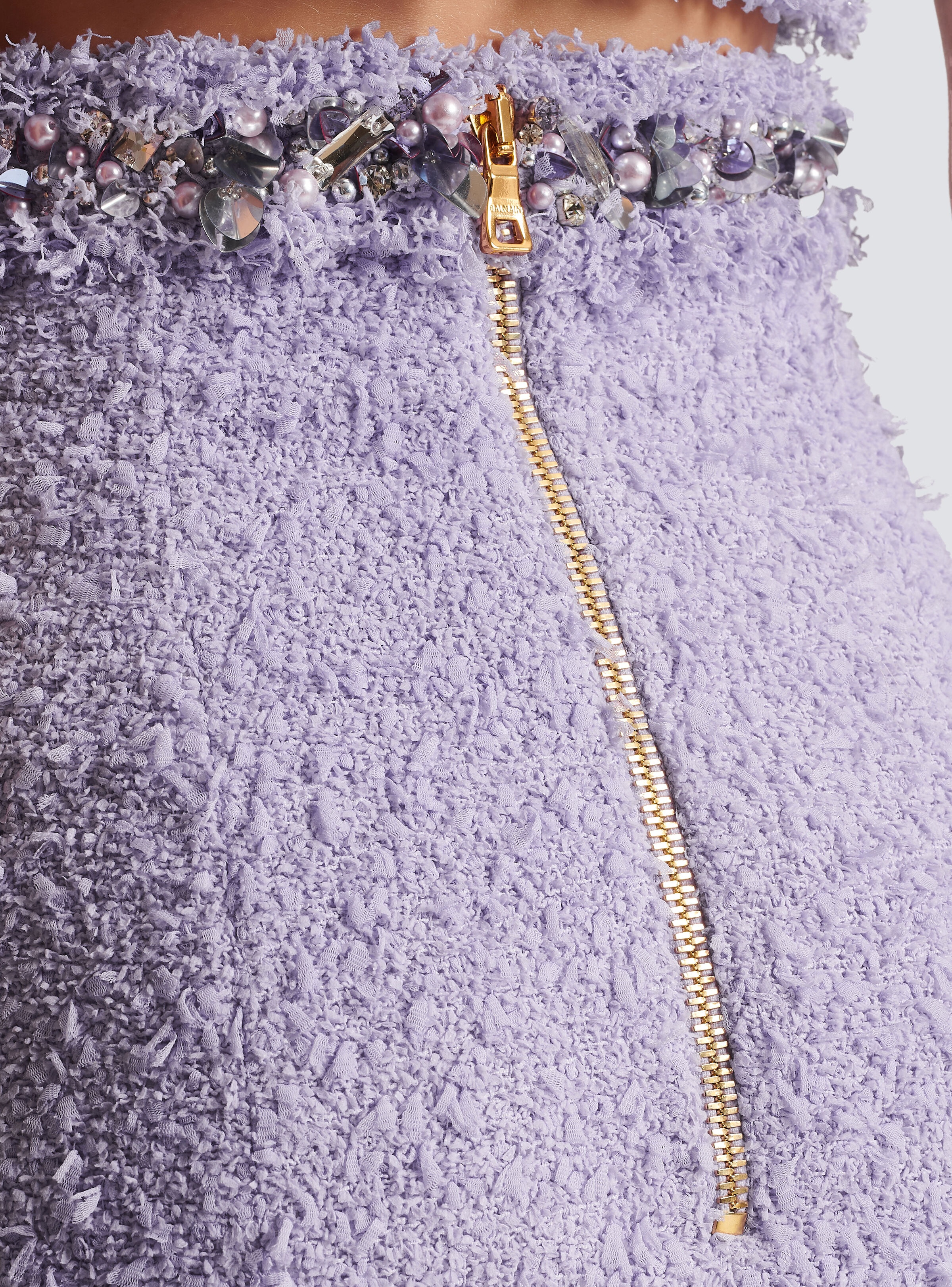 Tweed skirt with embroidered details - 8