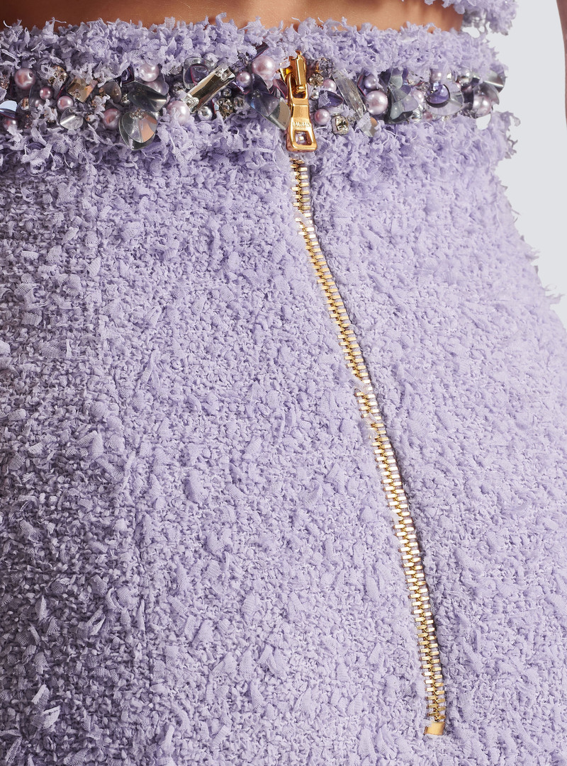 Tweed skirt with embroidered details 8