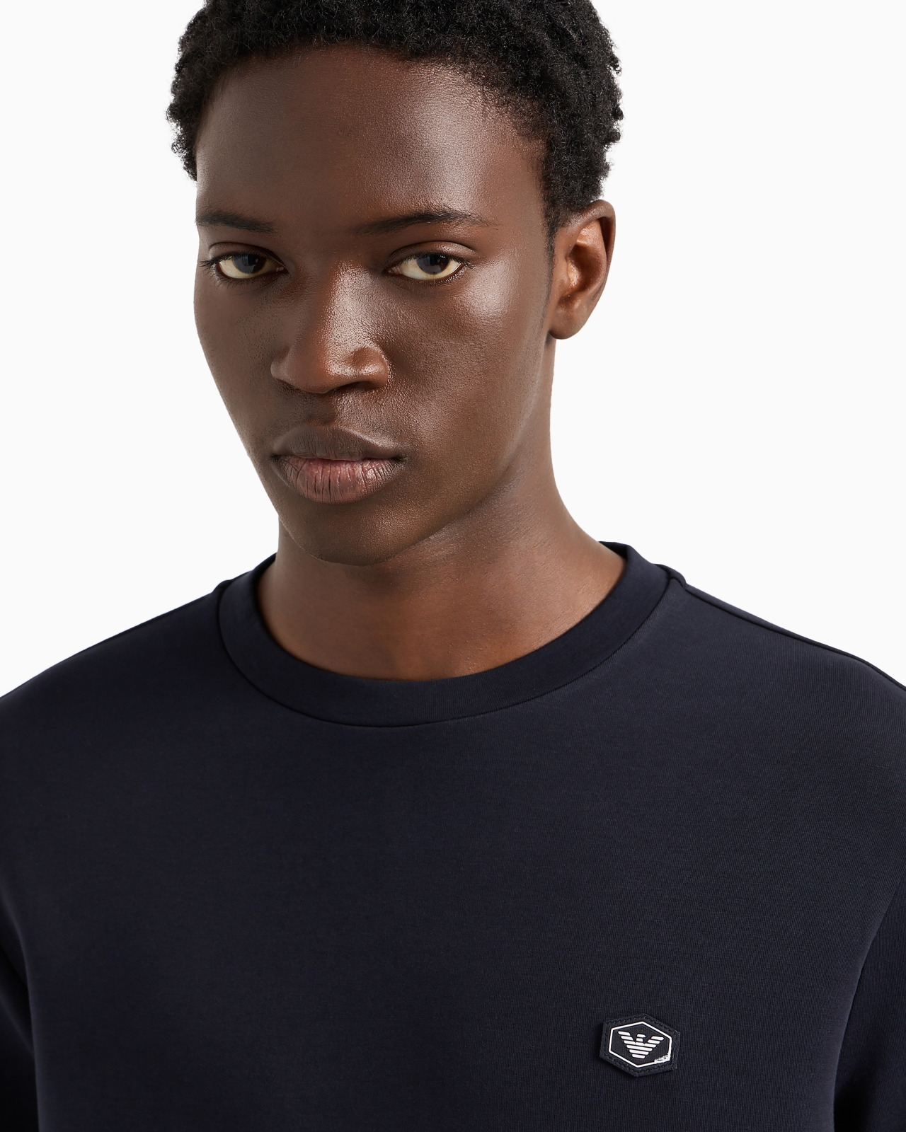 Crew-neck sweatshirt with micro logo patch - 5