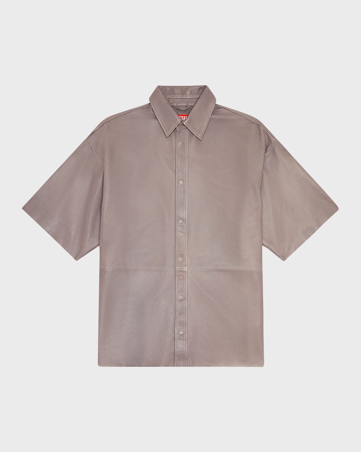 Men's Emin Leather Short-Sleeve Shirt - 1