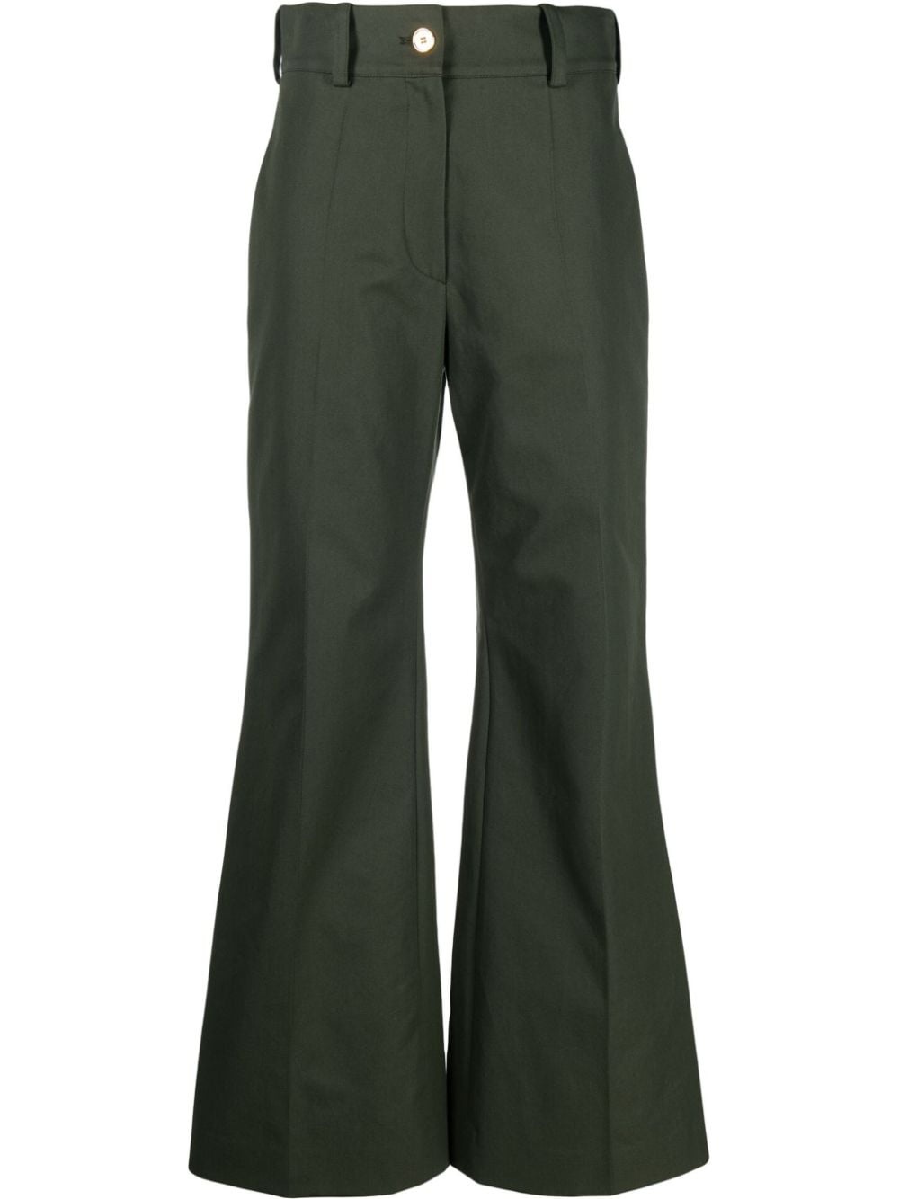 logo-embroidered flared trousers - 1