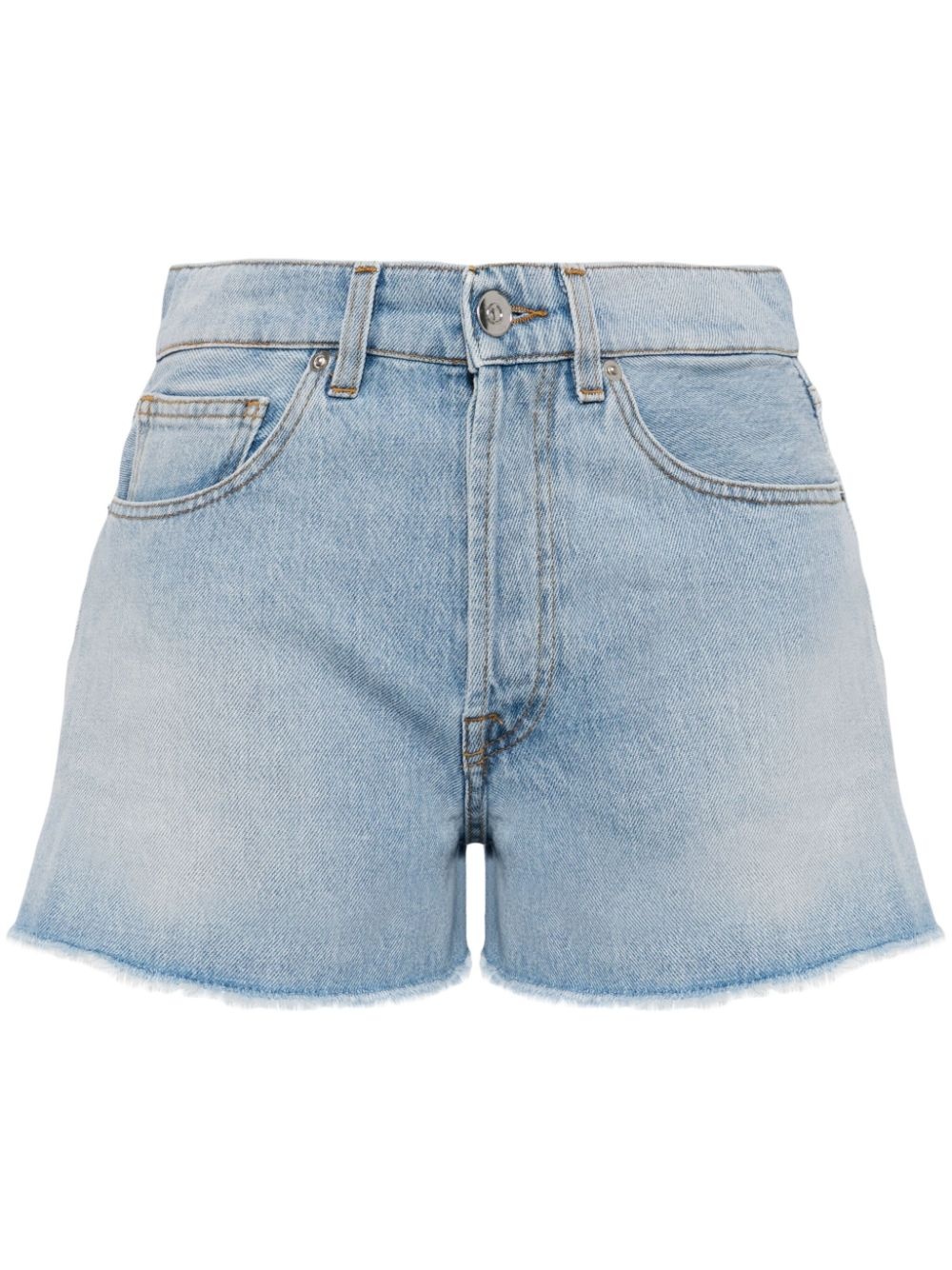 smiley-face denim shorts - 1