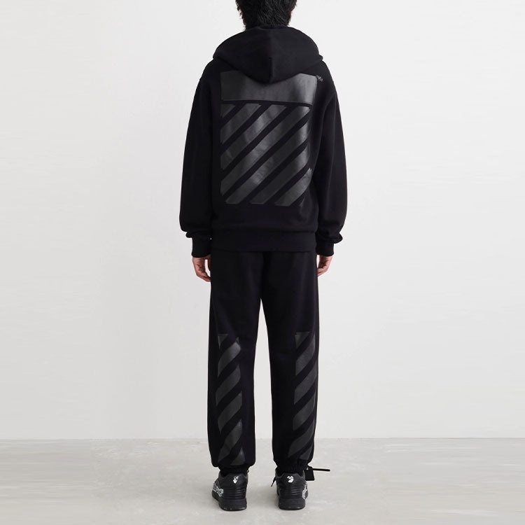Men's Off-White SS22 Printing Zipper Jacket Black OMBE013C99FLE0011010 - 3