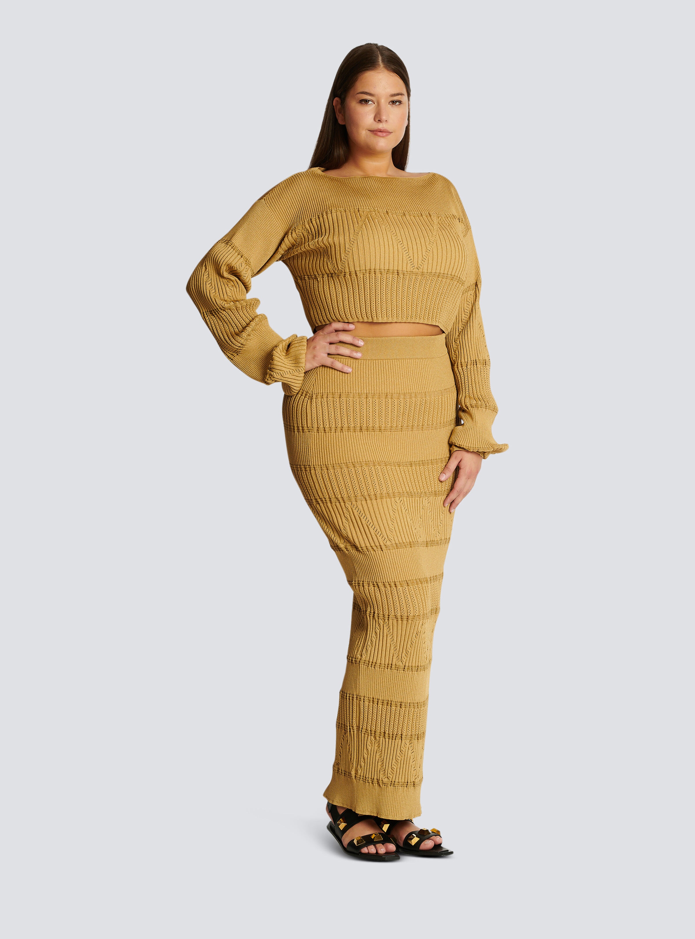 Boat neck knit jumper - 8