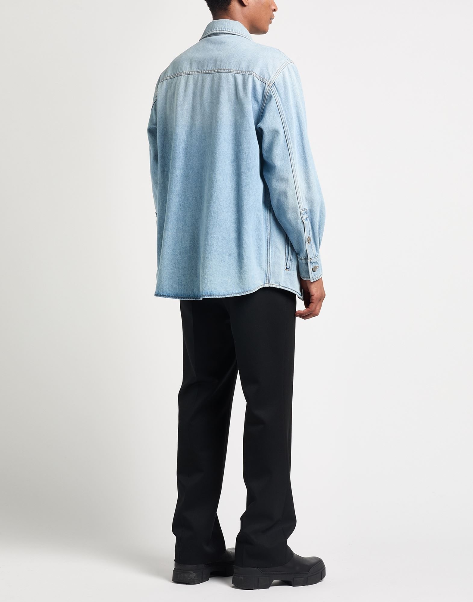 Blue Men's Denim Shirt - 3