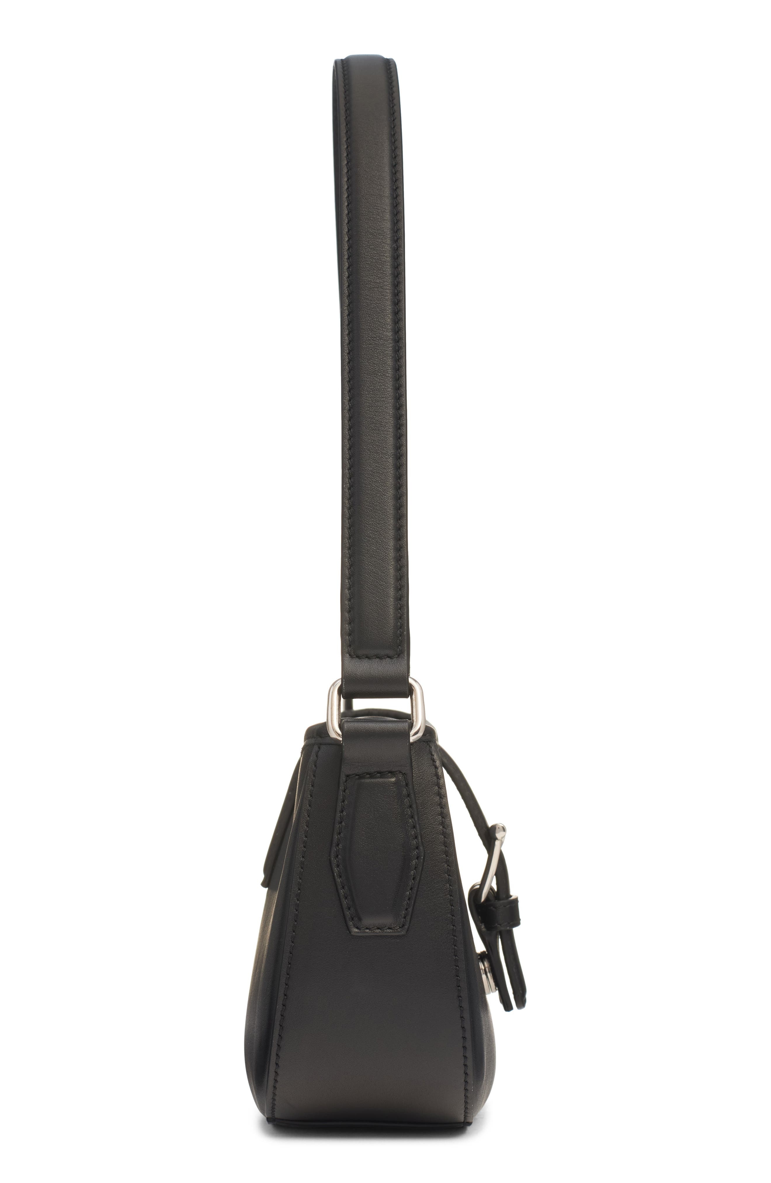McQueen Mini T-Bar Leather Shoulder Bag in Black/Silver at Nordstrom - 5