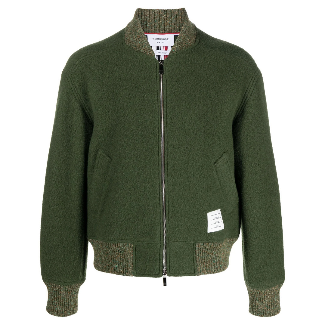 Bomber With Rwb Stripe In Wool - 1