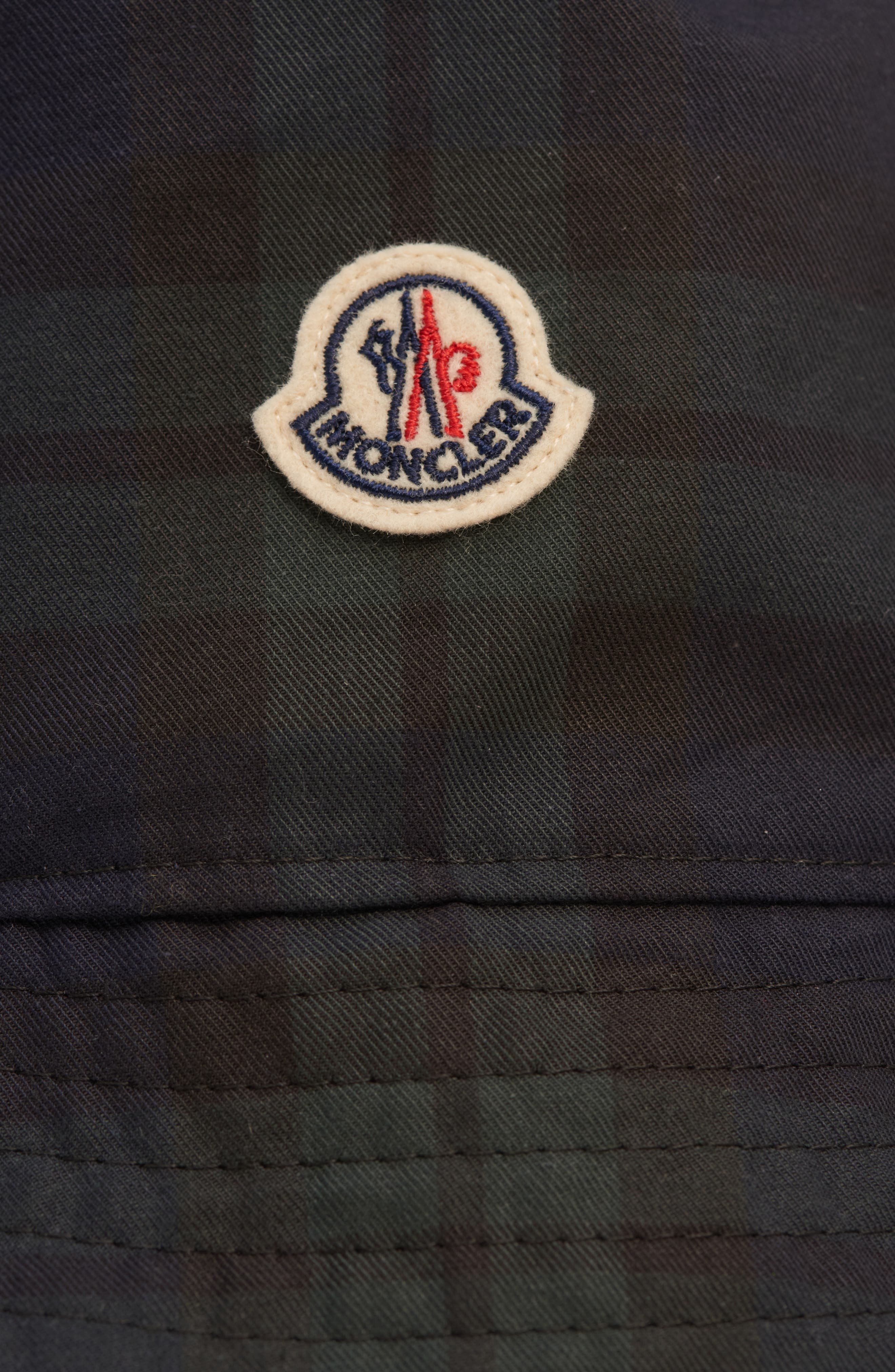 Moncler Logo Patch Plaid Bucket Hat in Blue at Nordstrom - 2