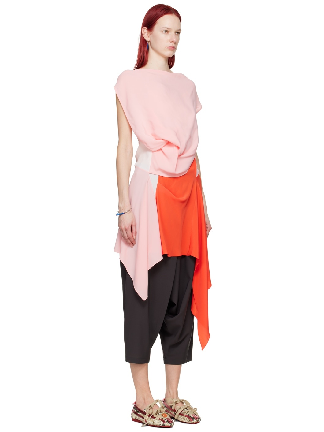 Pink & Orange Jogokba Midi Dress - 2