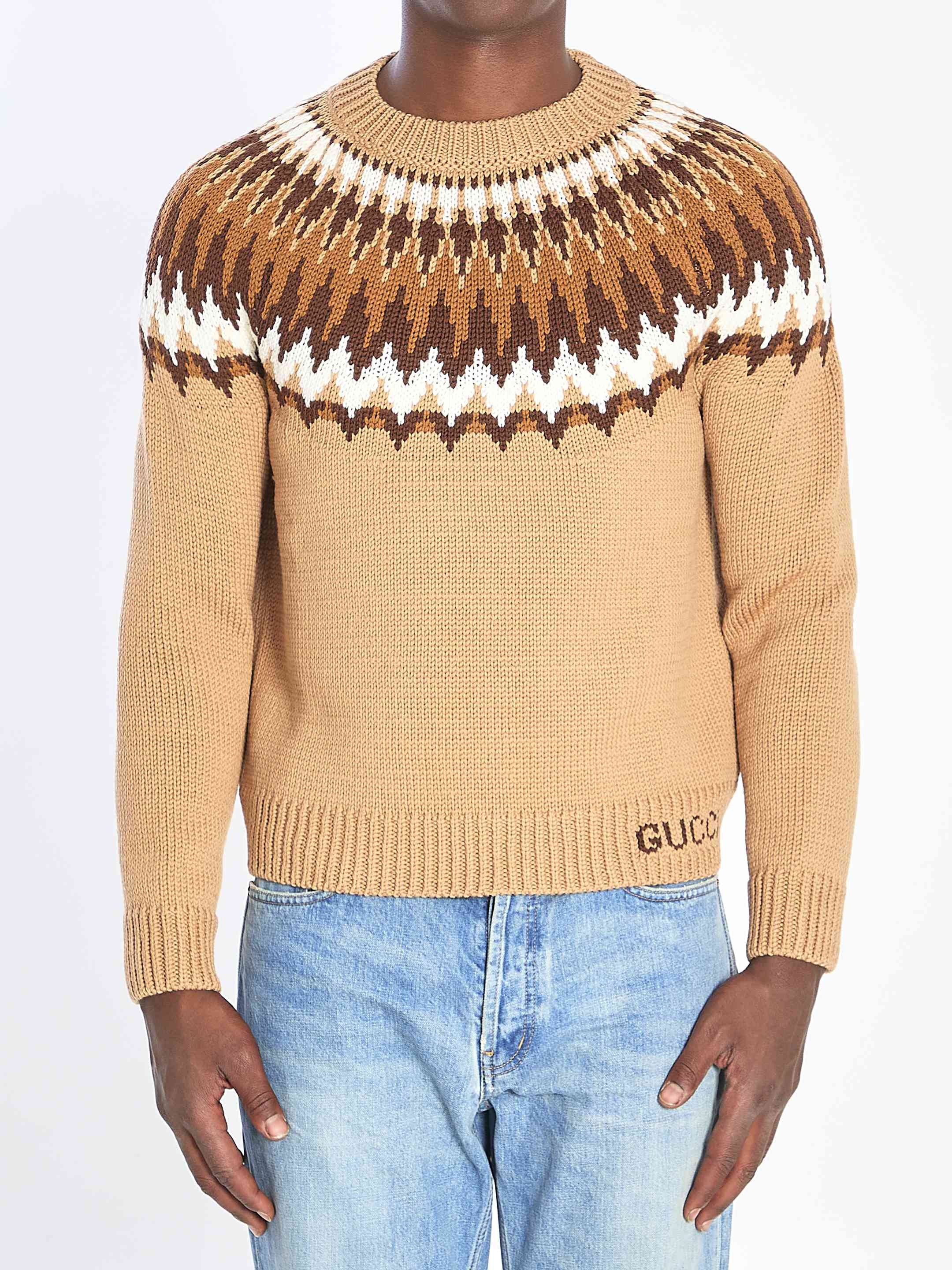 Gucci Men Chunky Wool Knit Sweater - 1