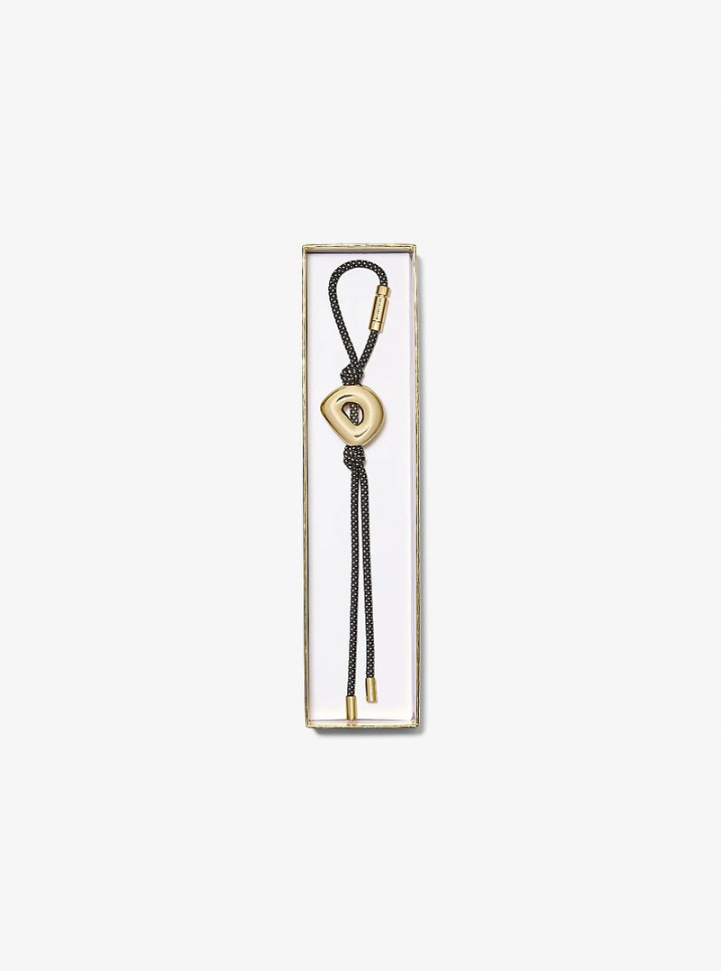 MICHAEL KORS Initial Gold-Tone and Speckled Cord Bag Charm outlook