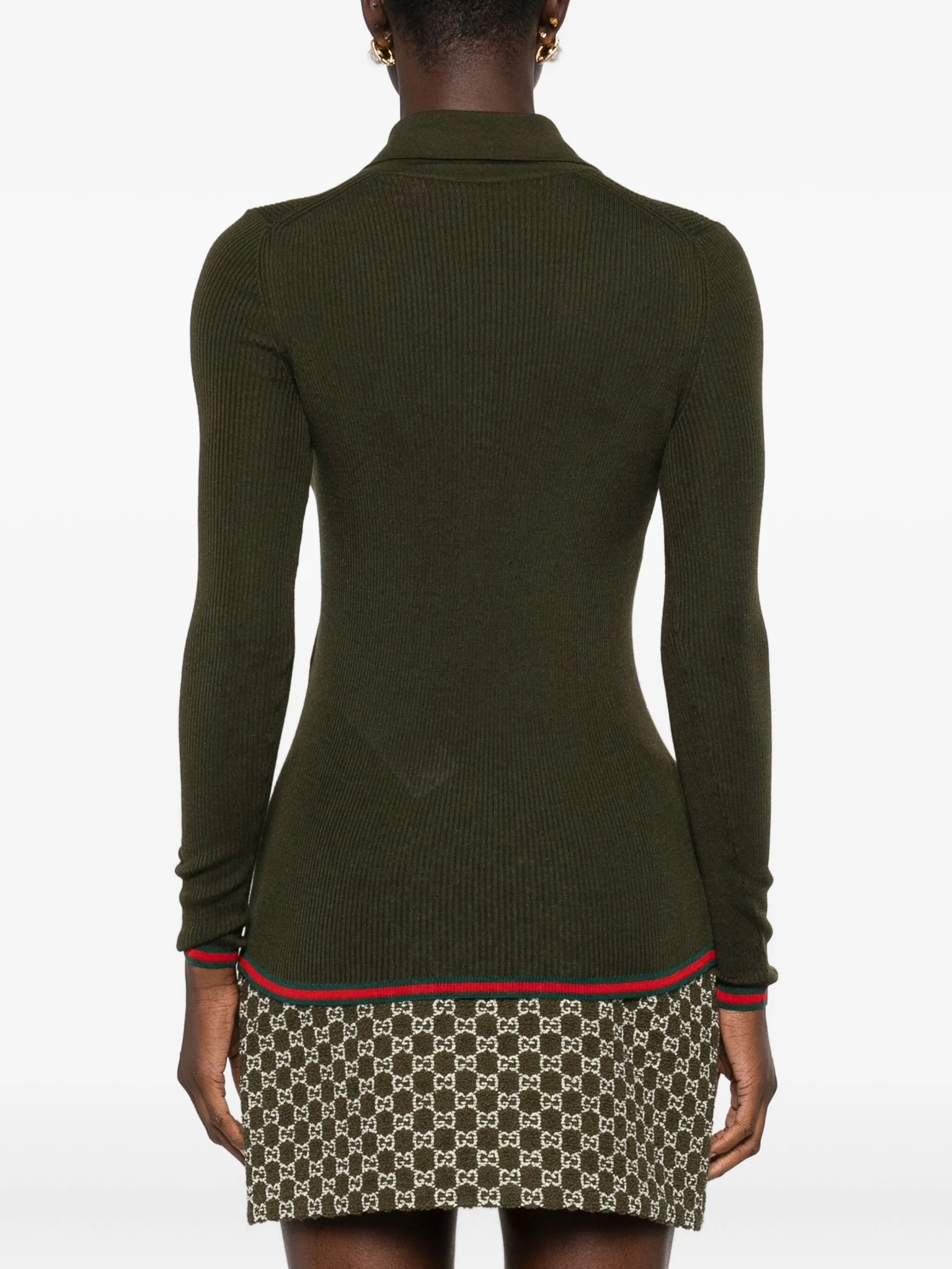 Gucci Ribbed Polo Top - 4