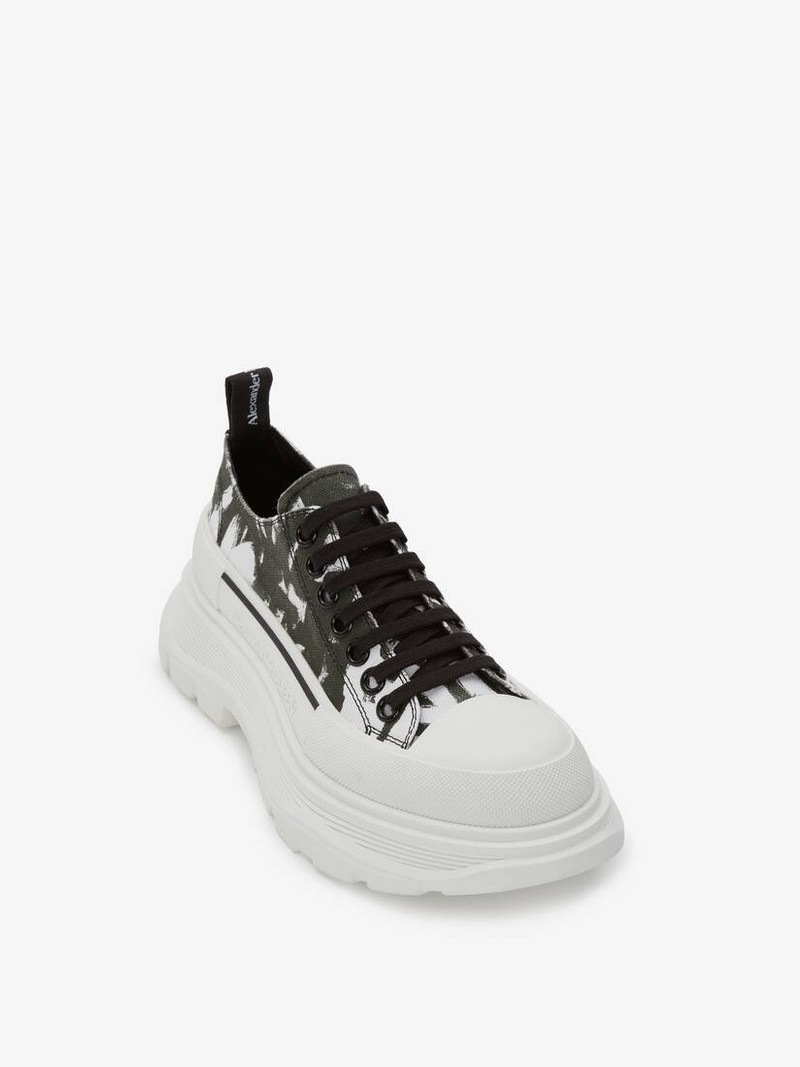 Alexander McQueen Tread Slick Lace Up in Black/white outlook