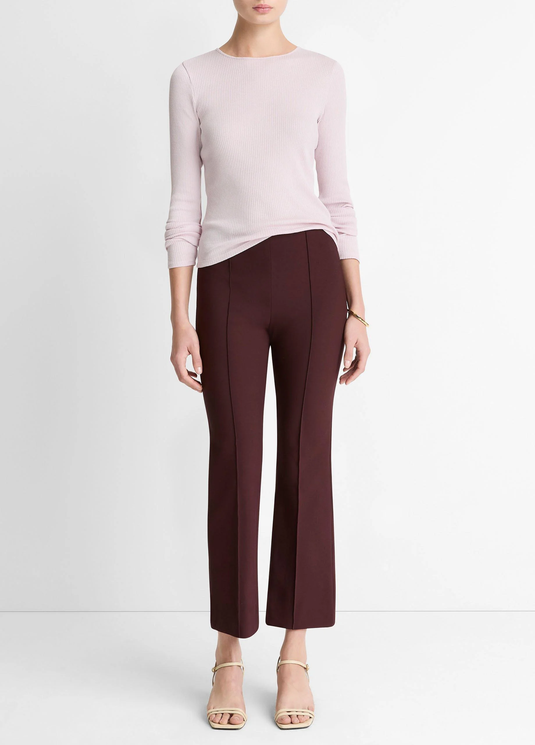 Niki Mid-Rise Pintuck Crop Flare Pant - 1