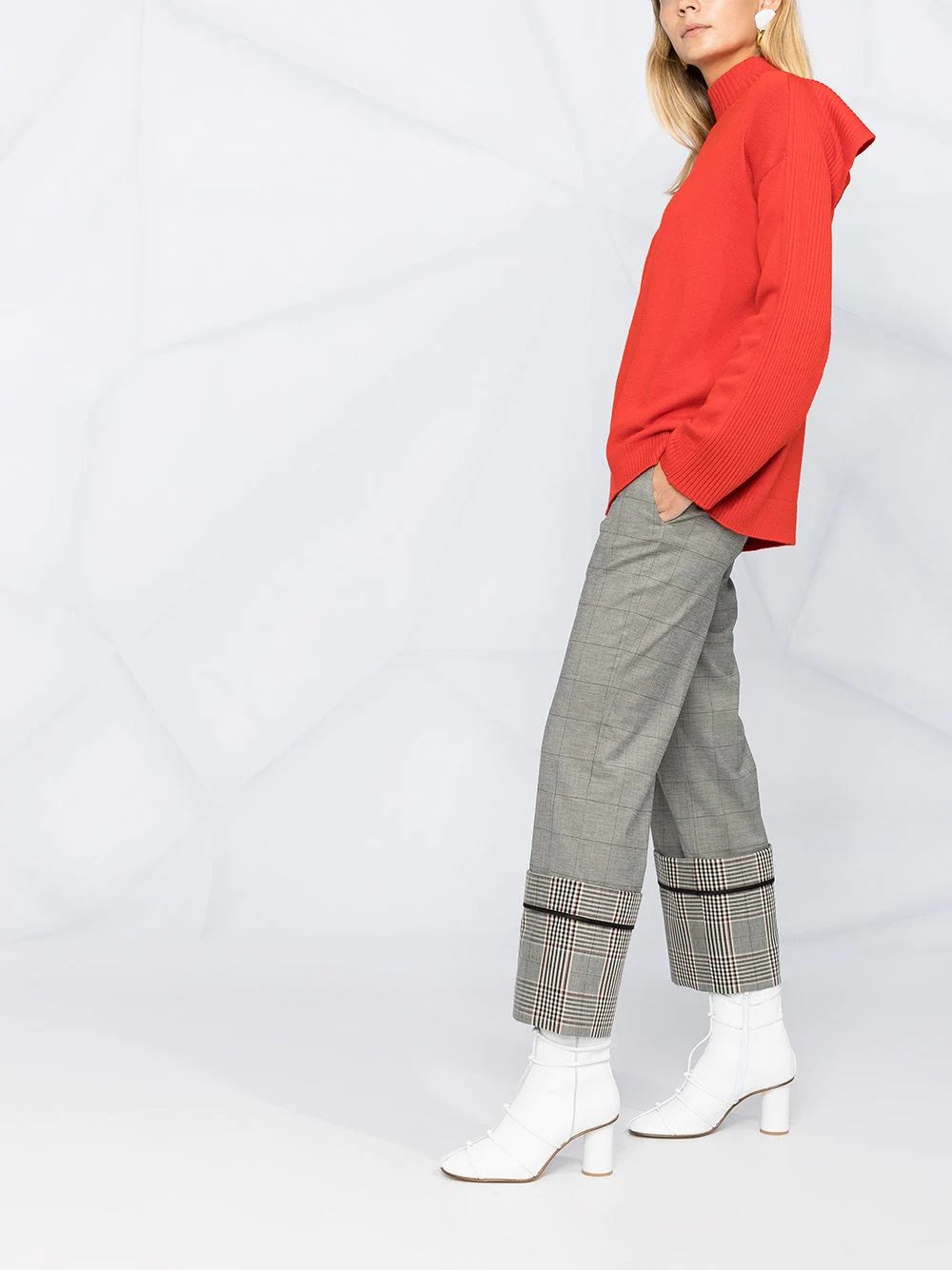 shoulder-flap knit jumper - 4